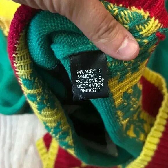 Blizzard Bay Ugly Christmas Holiday Sweater Elf Medium Long Sleeve - Picture 7 of 7